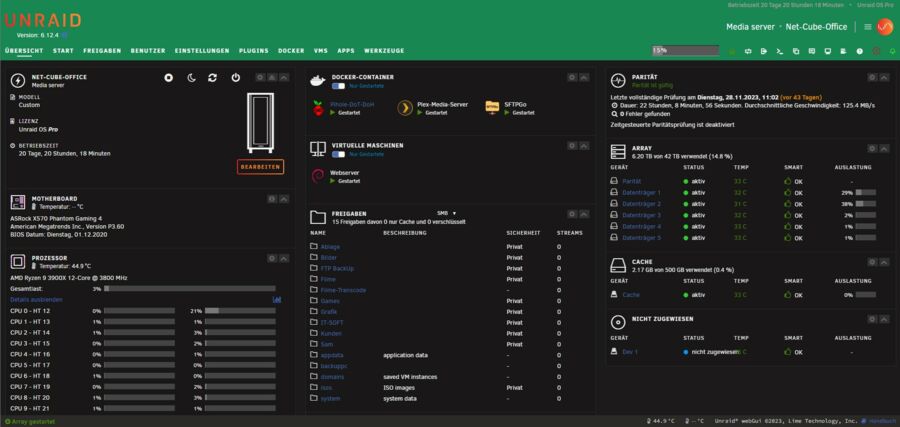 Unraid Server Dashboard
